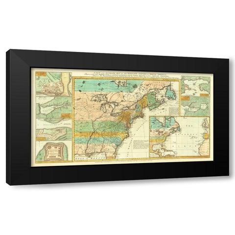 English Empire French Encroachments - Herbert 1755 Black Modern Wood Framed Art Print with Double Matting by Herbert