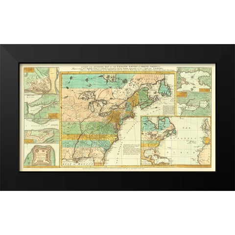 English Empire French Encroachments - Herbert 1755 Black Modern Wood Framed Art Print by Herbert