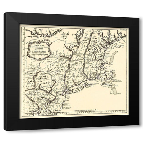 New York, Pennsylvania, and New Jersey  1757 Black Modern Wood Framed Art Print with Double Matting by Unknown