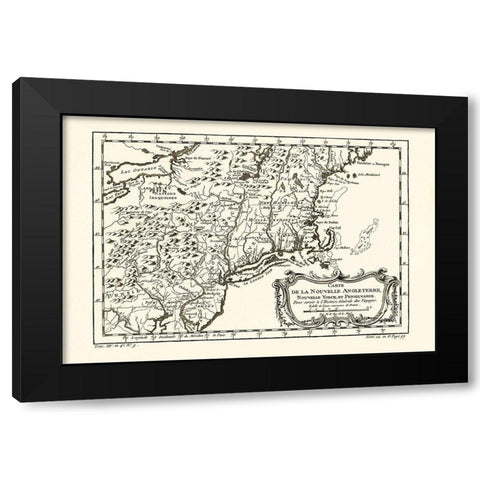 New England New York Pennsylvania - 1757 Black Modern Wood Framed Art Print by Unknown