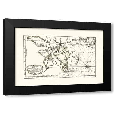 Louisiana Mississippi Alabama - 1760 Black Modern Wood Framed Art Print by Unknown