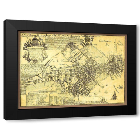 Boston in New England in America - Price 1769 Black Modern Wood Framed Art Print by Price