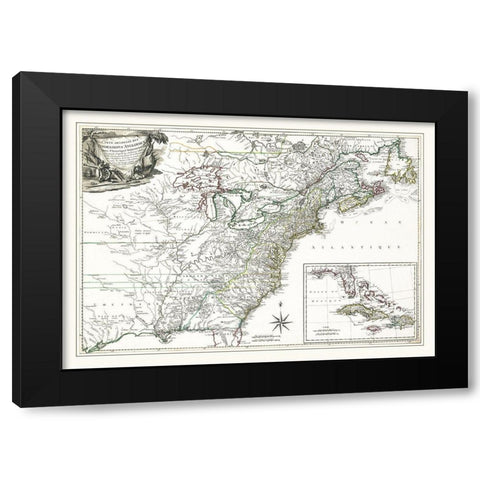 English Possessions in North America - 1763 Black Modern Wood Framed Art Print by Unknown