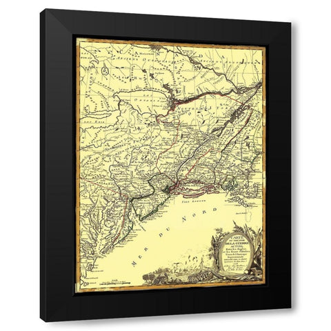 English with Thirteen Colonies - Eliot 1778 Black Modern Wood Framed Art Print by Eliot