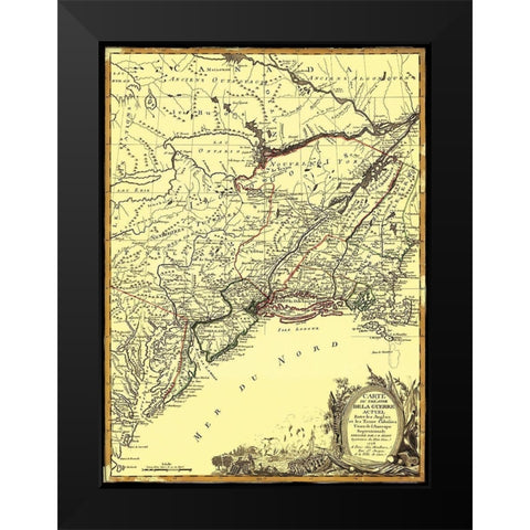 English with Thirteen Colonies - Eliot 1778 Black Modern Wood Framed Art Print by Eliot