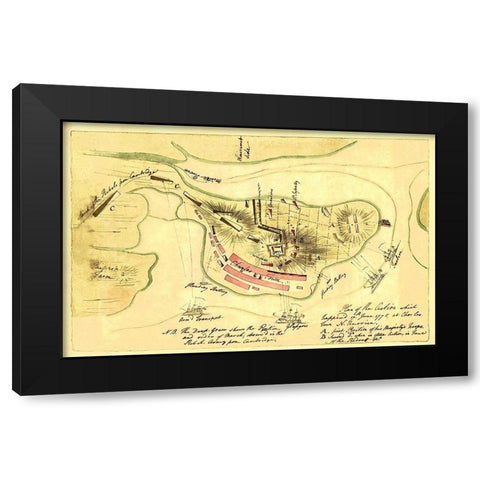 Action June 17th 1775 at Charles Town - Page 1775 Black Modern Wood Framed Art Print with Double Matting by Page