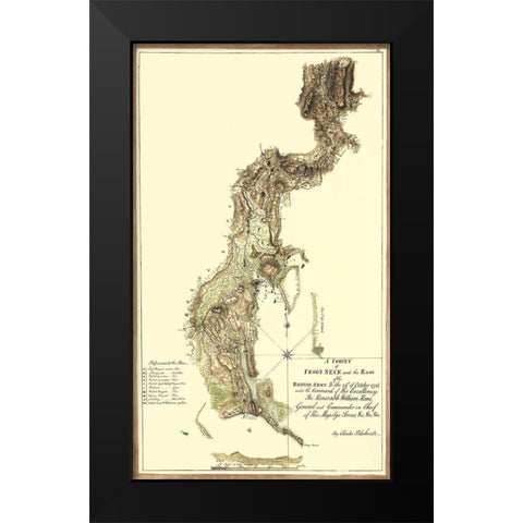 Survey Frogs Neck Route British Army Black Modern Wood Framed Art Print by Blaskowitz