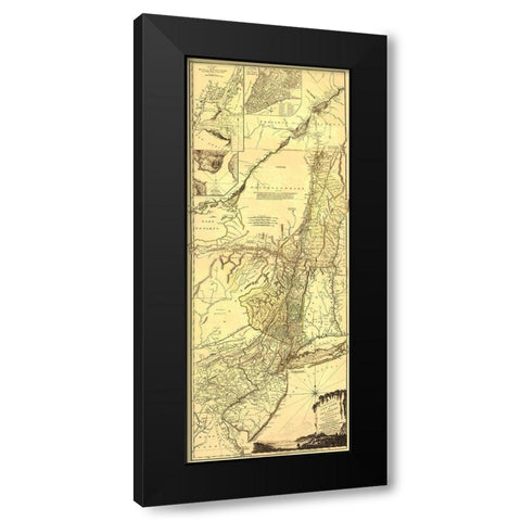 Provinces of New York New Jersey - Pownall 1776 Black Modern Wood Framed Art Print with Double Matting by Pownall