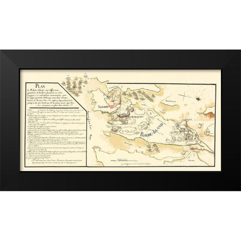 Rhode Island - Lafayette 1778 Black Modern Wood Framed Art Print by Lafayette