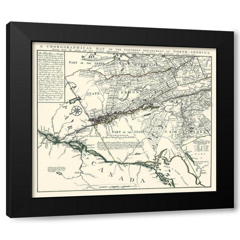Northern Department of North America - Mortier Black Modern Wood Framed Art Print by Mortier