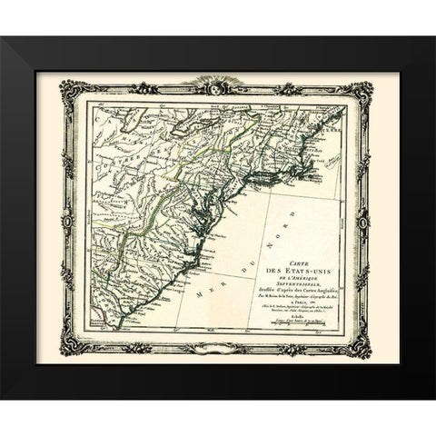 United States North America - Brion de la Tour Black Modern Wood Framed Art Print by Brion de la Tour