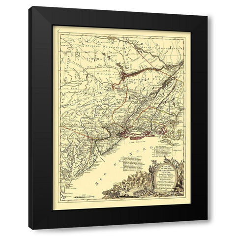 English with Thirteen Colonies North America Black Modern Wood Framed Art Print with Double Matting by Eliot