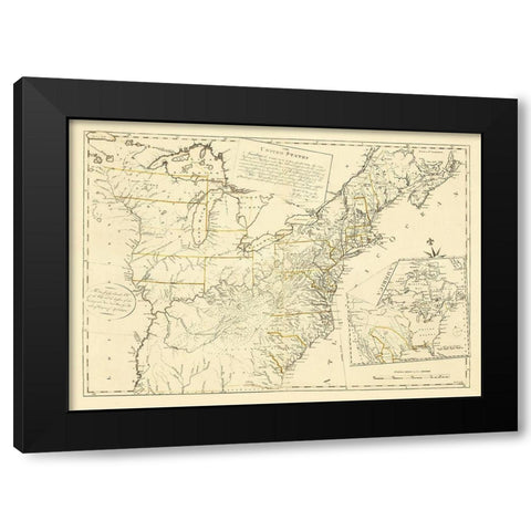 United States Treaty of Peace Sept 3rd 1783 Black Modern Wood Framed Art Print by McMurray