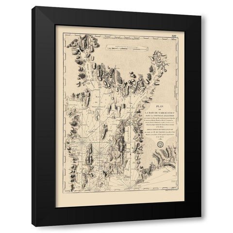 Narragansett Bay - Blaskowitz 1780 Black Modern Wood Framed Art Print by Blaskowitz