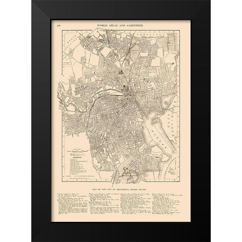 Providence  Rhode Island - Reynold 1921 Black Modern Wood Framed Art Print by Reynold