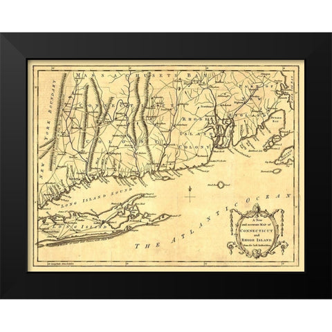 Rhode Island -1780 Black Modern Wood Framed Art Print by Unknown