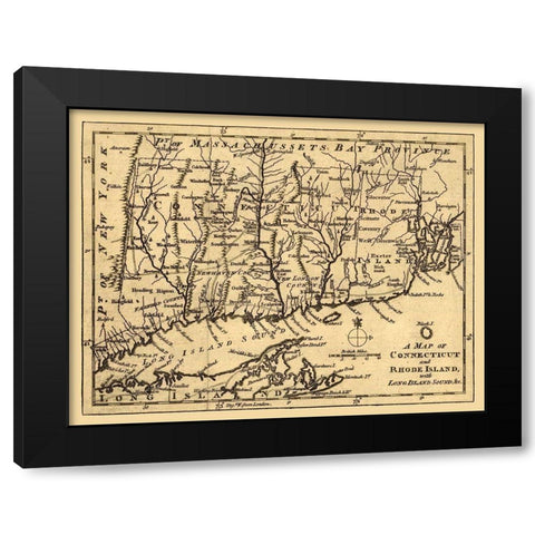 Rhode Island -1776 Black Modern Wood Framed Art Print by Unknown