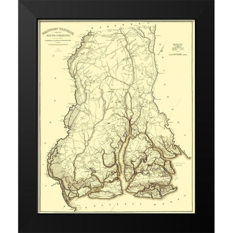 Beaufort, Hilton Head South Carolina Landowner Black Modern Wood Framed Art Print by Tanner
