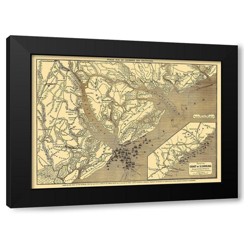 Beaufort, Savannah, Charleston South Carolina Black Modern Wood Framed Art Print with Double Matting by Colton
