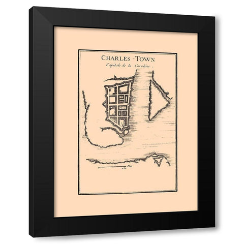 Charles Town South Carolina -1780 Black Modern Wood Framed Art Print by Unknown