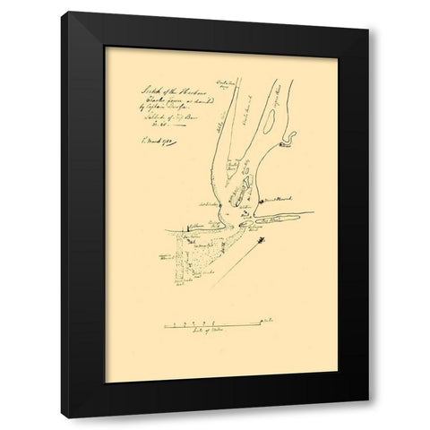 Charles Townn South Carolina - Durfee 1780  Black Modern Wood Framed Art Print with Double Matting by Durfee
