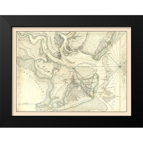 Charleston South Carolina -1780 Black Modern Wood Framed Art Print by Unknown