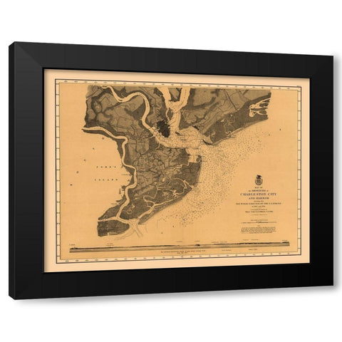 Charleston Defenses - US Army 1860  Black Modern Wood Framed Art Print by US Army
