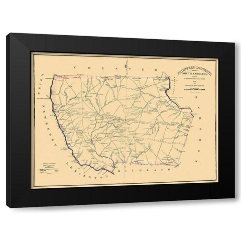 Fairfield South Carolina Landowner - Mills 1825 Black Modern Wood Framed Art Print with Double Matting by Mills
