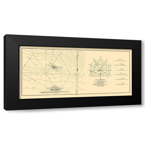 Fort Sumter, Charleston Harbor - Bowen 1835 Black Modern Wood Framed Art Print with Double Matting by Bowen