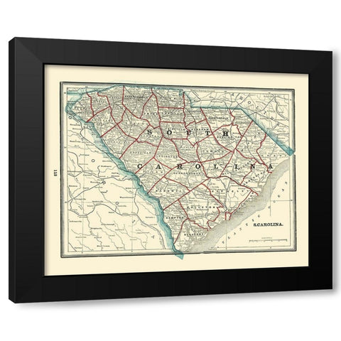 South Carolina - Rathbun 1893 Black Modern Wood Framed Art Print with Double Matting by Rathbun