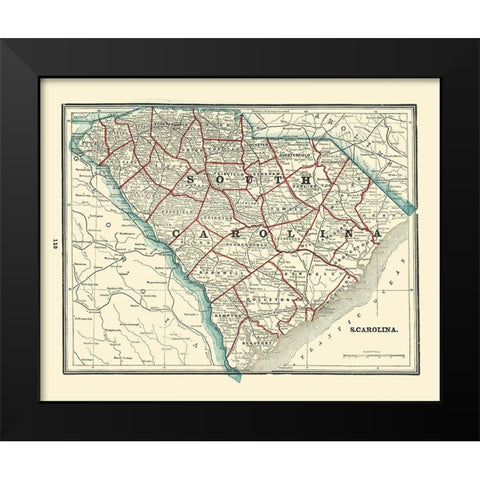 South Carolina - Rathbun 1893 Black Modern Wood Framed Art Print by Rathbun