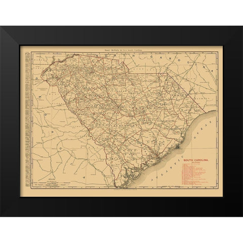South Carolina -1900 Black Modern Wood Framed Art Print by Unknown