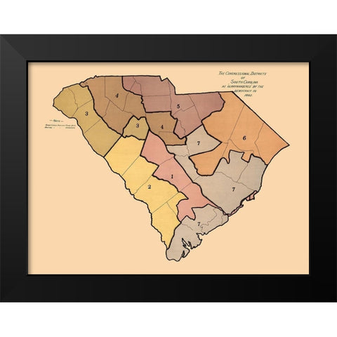 South Carolina -1882 Black Modern Wood Framed Art Print by Unknown
