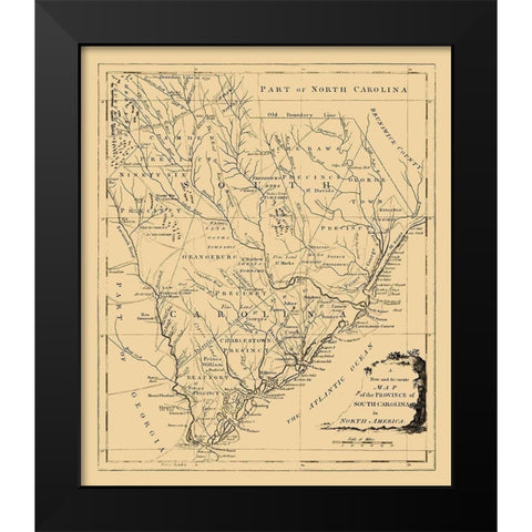South Carolina -1779 Black Modern Wood Framed Art Print by Unknown