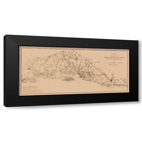 South Carolina Sea Coast - Fillmore 1863  Black Modern Wood Framed Art Print by Fillmore