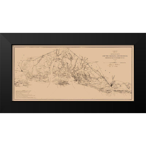 South Carolina Sea Coast - Fillmore 1863  Black Modern Wood Framed Art Print by Fillmore