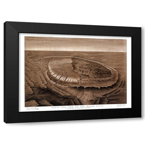 Black Hills South Dakota - Powell  Black Modern Wood Framed Art Print with Double Matting by Powell