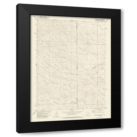 Coffee Flats South Dakota Quad - USGS 1978 Black Modern Wood Framed Art Print with Double Matting by USGS