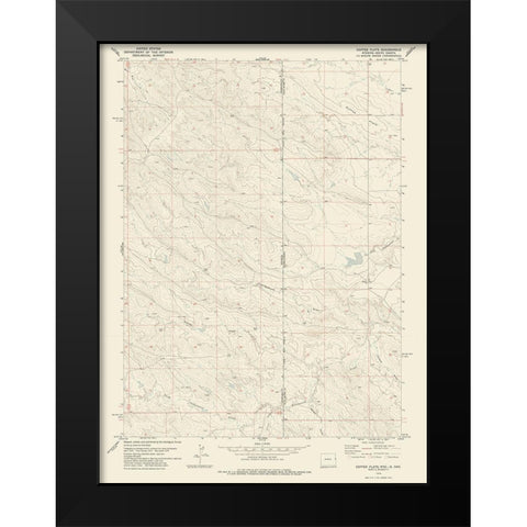 Coffee Flats South Dakota Quad - USGS 1978 Black Modern Wood Framed Art Print by USGS