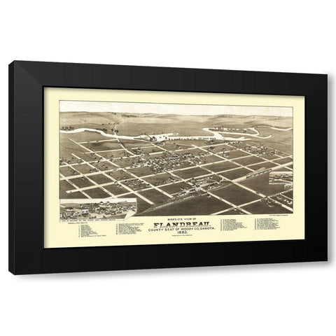 Flandreau South Dakota - Stoner 1883 Black Modern Wood Framed Art Print by Stoner