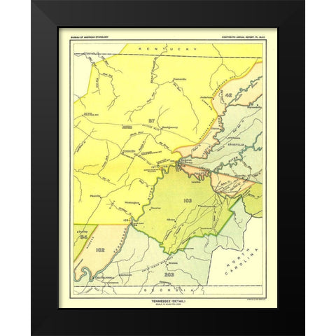 Tennessee - Detail - Hoen 1896 Black Modern Wood Framed Art Print by Hoen