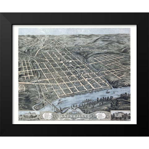 Knoxville Tennessee - Merchant 1871  Black Modern Wood Framed Art Print by Merchant