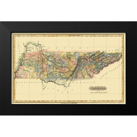 Tennessee - Lucas 1823 Black Modern Wood Framed Art Print by Lucas