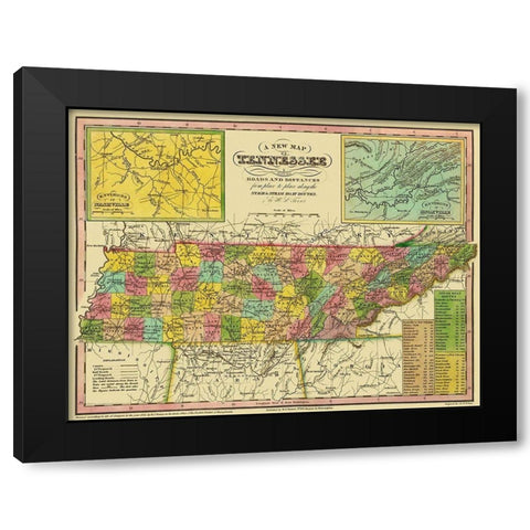 Tennessee - Tanner 1833 Black Modern Wood Framed Art Print with Double Matting by Tanner