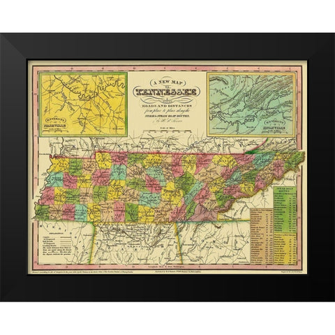 Tennessee - Tanner 1833 Black Modern Wood Framed Art Print by Tanner