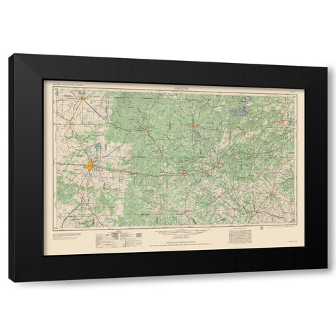 Abilene Texas Quad - USGS 1954 Black Modern Wood Framed Art Print with Double Matting by USGS