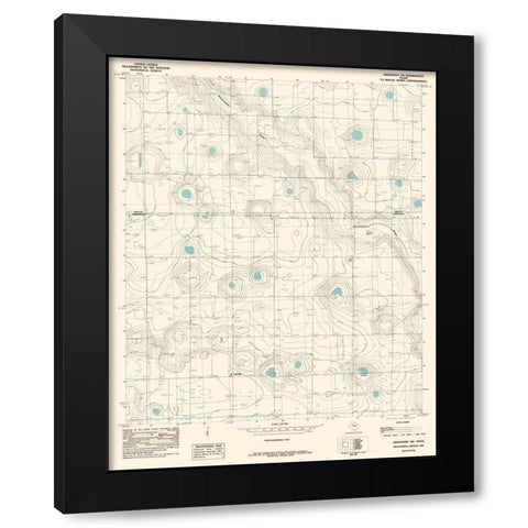 South West Abernathy Texas Quad - USGS 1985 Black Modern Wood Framed Art Print with Double Matting by USGS