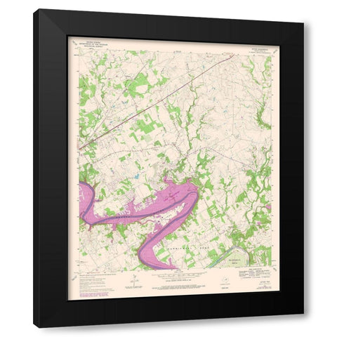 Acton Texas Quad - USGS 1961 Black Modern Wood Framed Art Print with Double Matting by USGS