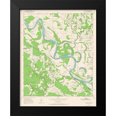 Acworth Texas Quad - USGS 1950 Black Modern Wood Framed Art Print by USGS