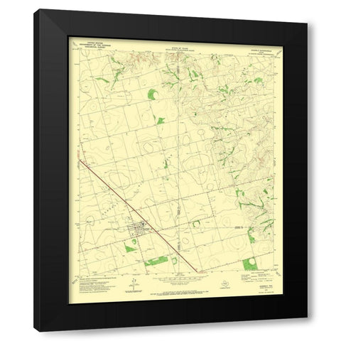 Ackerly Texas Quad - USGS 1970 Black Modern Wood Framed Art Print with Double Matting by USGS